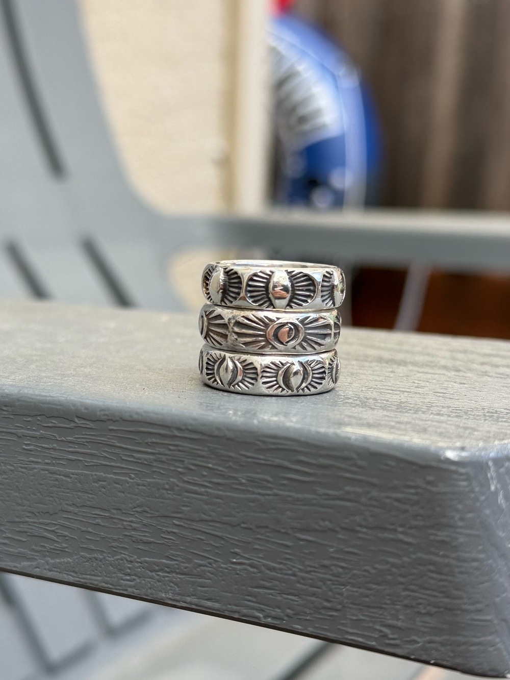 Numi Olive Sterling Silver Stackers